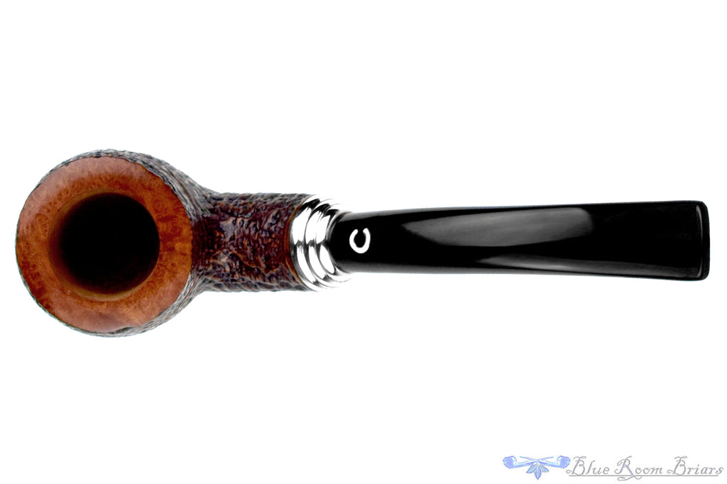 Il Ceppo Bent Contrast Blast Billiard with Silver UNSMOKED Estate Pipe