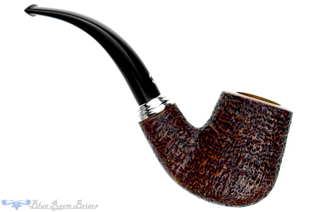 Il Ceppo Bent Contrast Blast Billiard with Silver UNSMOKED Estate Pipe