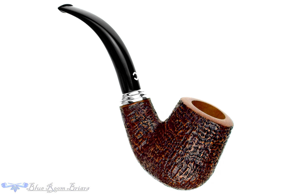 Il Ceppo Bent Contrast Blast Billiard with Silver UNSMOKED Estate Pipe