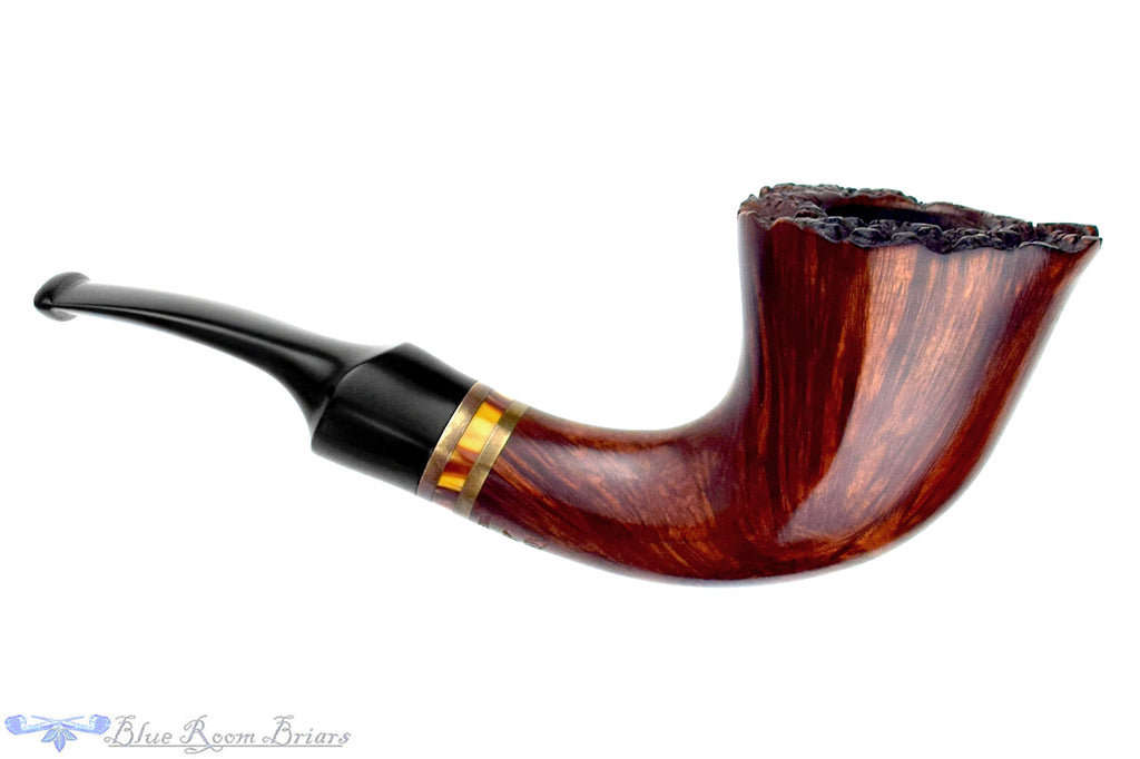Blue Room Briars is proud to present this Stanwell Maron 126 Plateaued Horn with Brass and Acrylic Estate Pipe