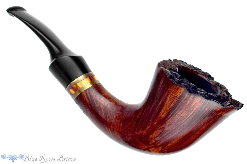 Blue Room Briars is proud to present this Stanwell Maron 126 Plateaued Horn with Brass and Acrylic Estate Pipe