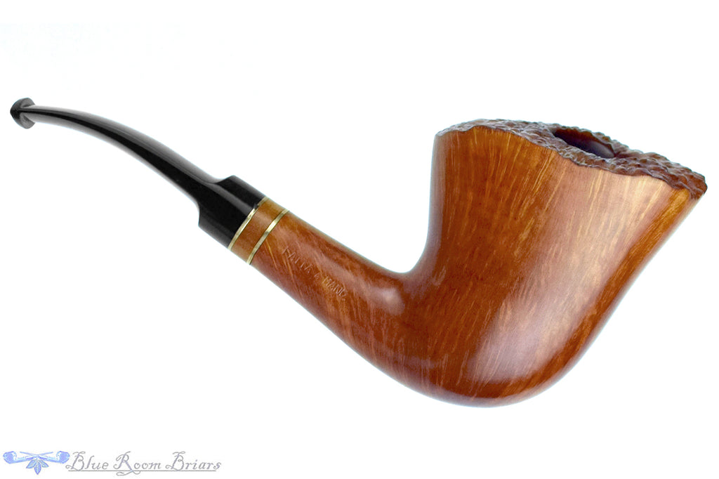 Blue Room Briar is proud to present this Gasparini Briar 1912 Handmade Fan Dublin with Plateau, Brass and Briar Estate Pipe with BRB Replacement Stem