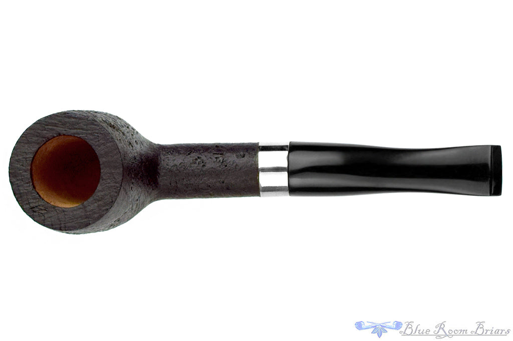 Blue Room Briars is proud to present this Elijah Cole Sandblast Billiard with Nickel UNSMOKED Estate Pipe