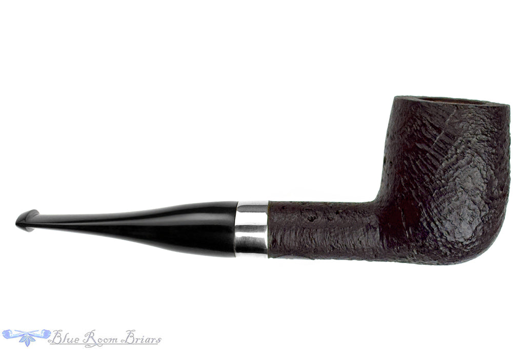 Blue Room Briars is proud to present this Elijah Cole Sandblast Billiard with Nickel UNSMOKED Estate Pipe
