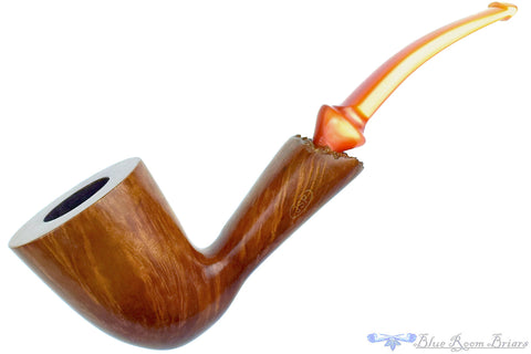 Savinelli Lolita 03 Bent Rusticated Pear (6mm Filter) with Oval Shank and Brass Estate Pipe
