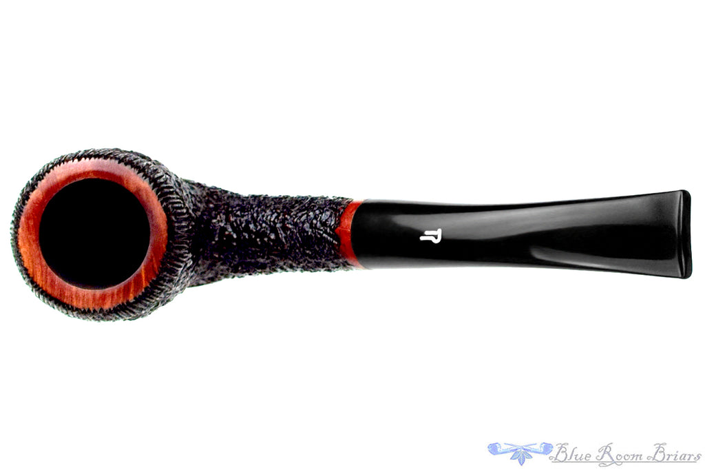 Rinaldo Lithos YY Bent Rusticated Tall Cup and Saucer Estate Pipe