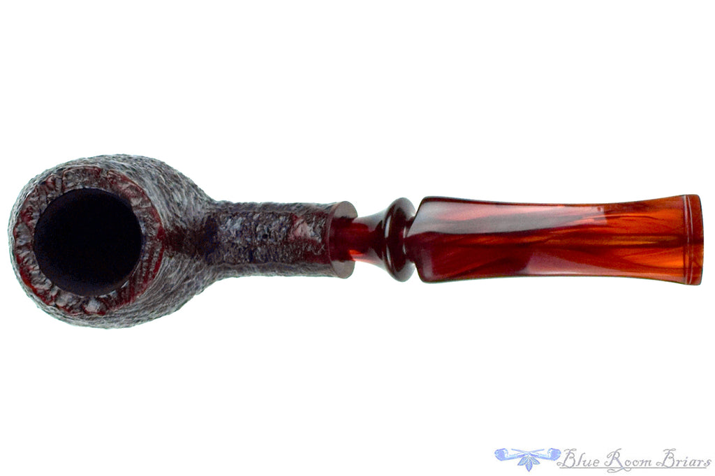 Blue Room Briar is proud to present this Boda Pipe Bent Sandblast Volcano Estate Pipe with Replacement Stem