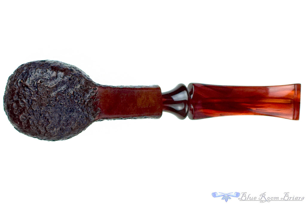 Blue Room Briar is proud to present this Boda Pipe Bent Sandblast Volcano Estate Pipe with Replacement Stem