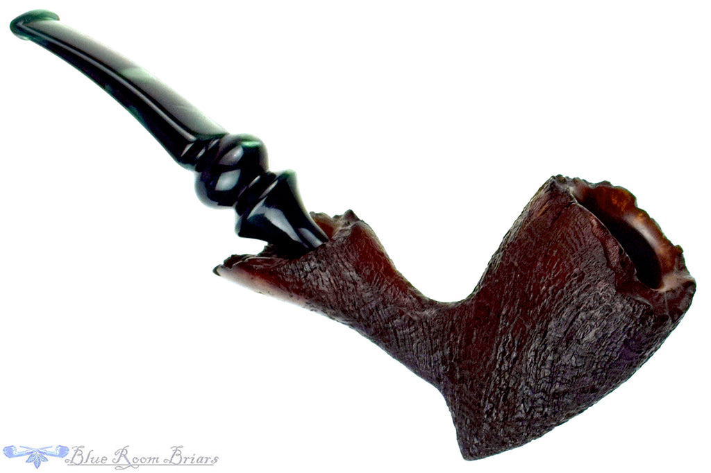 Blue Room Briar is proud to present this Blue Room Briars 5620 Bent Sandblast Freehand with Plateaux Estate Pipe