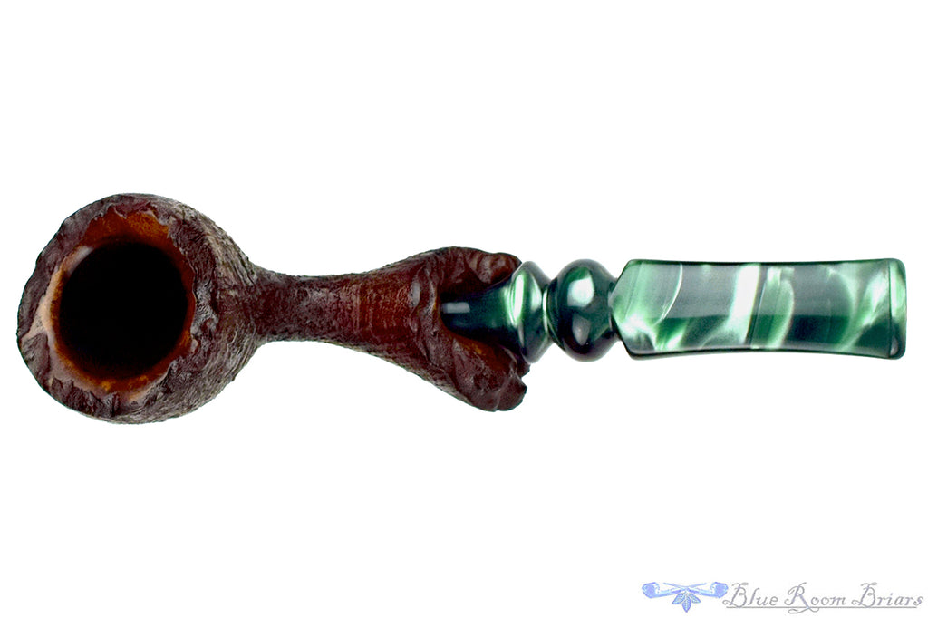 Blue Room Briar is proud to present this Blue Room Briars 5620 Bent Sandblast Freehand with Plateaux Estate Pipe