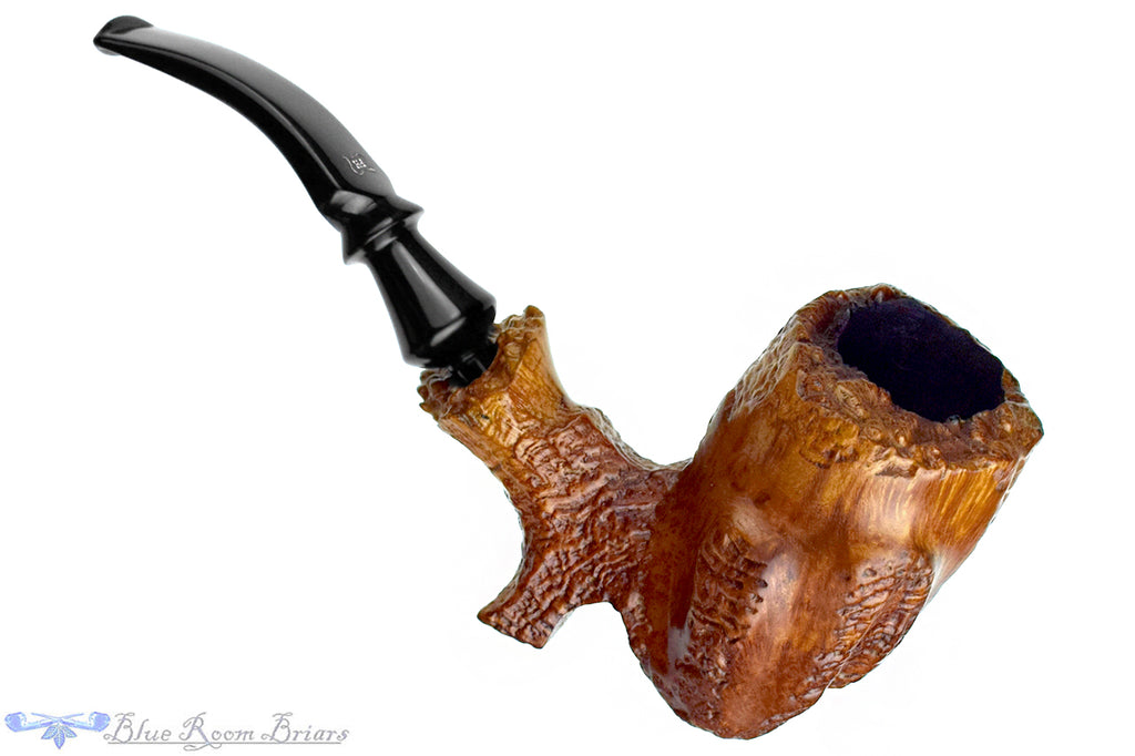 Blue Room Briar is proud to present this Preben Holm Fancy Sandblast Delight Bent Freehand Sitter with Plateaux Estate Pipe