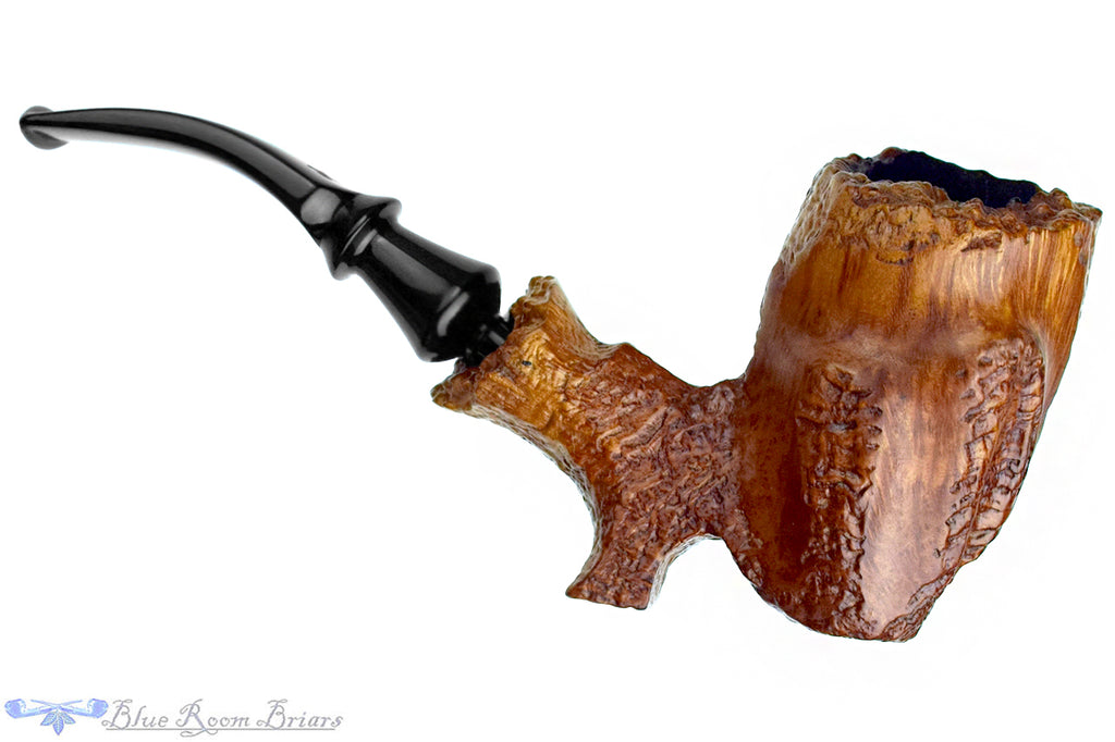 Blue Room Briar is proud to present this Preben Holm Fancy Sandblast Delight Bent Freehand Sitter with Plateaux Estate Pipe