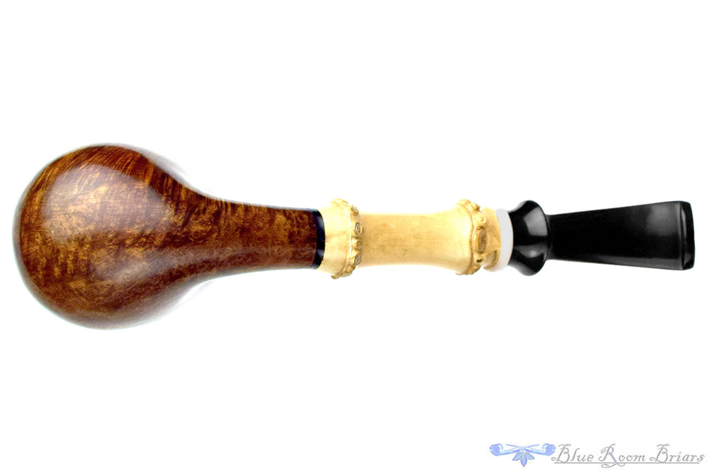 Blue Room Briar is proud to present this Fulushou Bent Billiard with Bamboo and Ivorite Estate Pipe