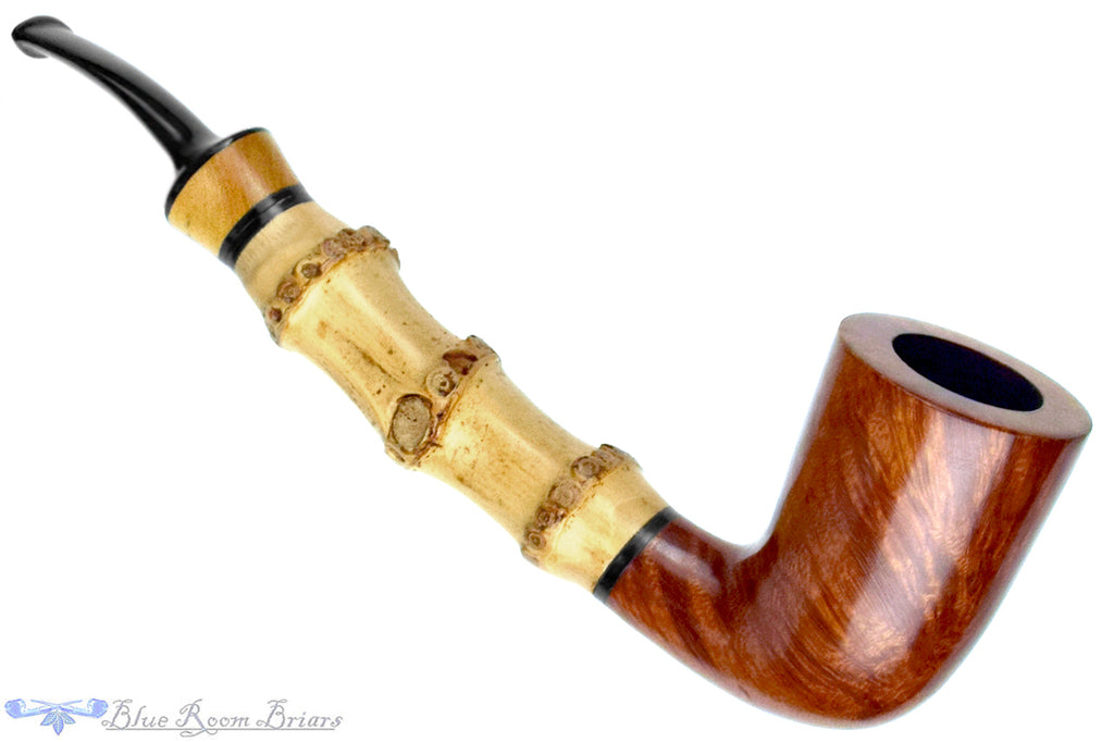 Blue Room Briar is proud to present this Molina Bent Dublin with Bamboo and Burl Estate Pipe