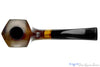 Blue Room Briar is proud to present this Molina Bent Paneled Yachtsman (9mm Filter) with Acrylic and Burl Estate Pipe