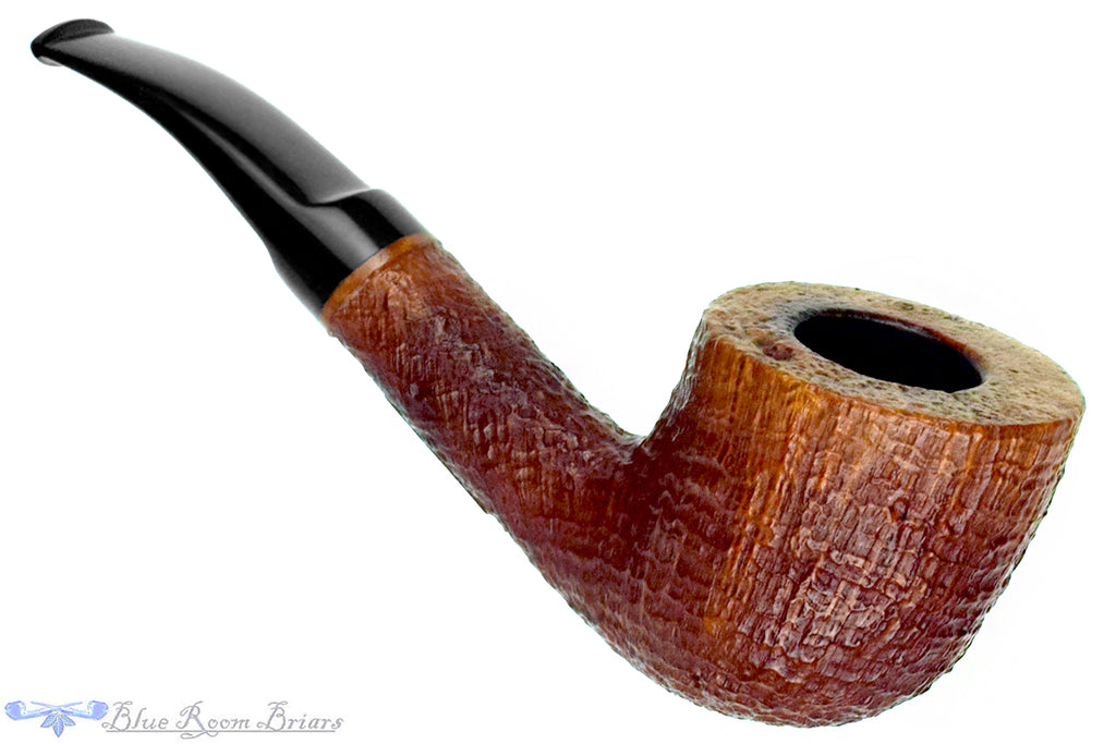 Blue Room Briar is proud to present this RC Sands Large Bent Sandblast Pot with Oval Shank Estate Pipe