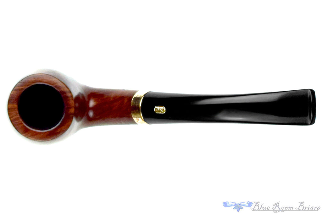 Blue Room Briar is proud to present this Jobey Charcoal Filter 145X Bent Billiard with 14k Gold Filled Band Estate Pipe