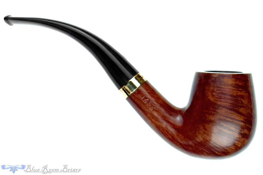 Blue Room Briar is proud to present this Jobey Charcoal Filter 145X Bent Billiard with 14k Gold Filled Band Estate Pipe