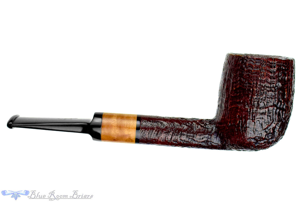 Blue Room Briar is proud to present this Savinelli 2023 Collection Sandblast Billiard with Briar (6mm Filter) Sitter UNSMOKED Estate Pipe