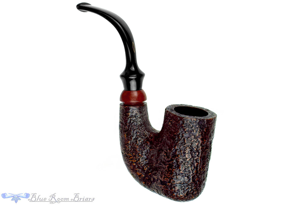 Blue Room Briar is proud to present this Brebbia Sandblast Oom Paul (6mm Filter) with Silver Chained Windcap Estate Pipe