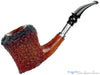 Blue Room Briar is proud to present this Mauro Armellini Very Large Bent Rusticated Fumed Freehand with Silver Estate