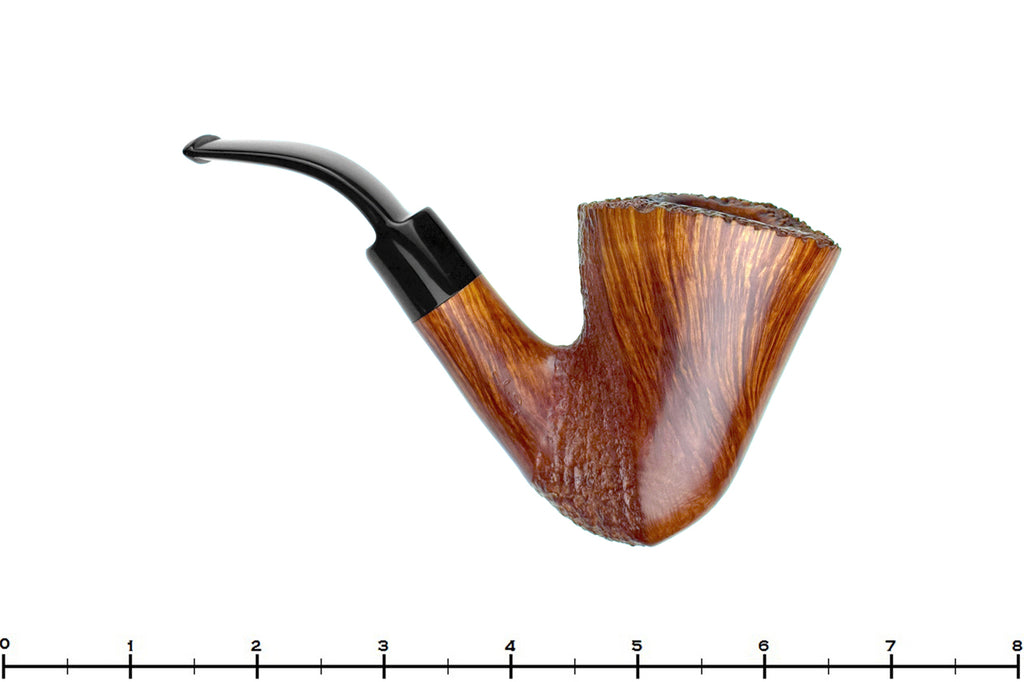 Blue Room Briar is proud to present this Savinelli Autograph Bent Partial Carved Dublin Freehand (6mm Filter) with Plateau Estate Pipe