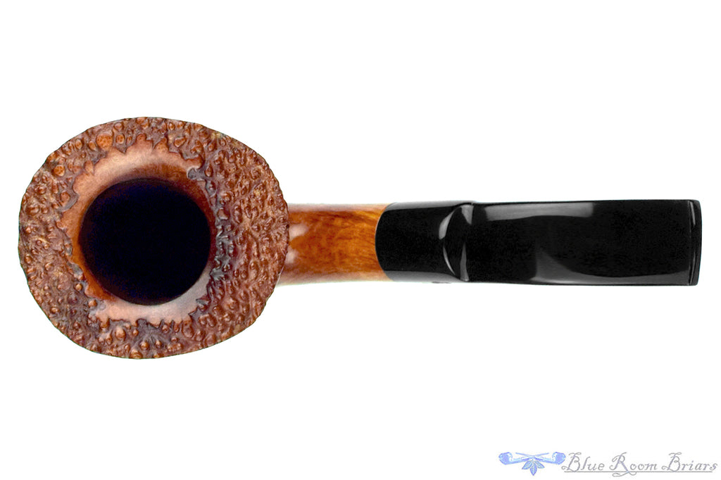 Blue Room Briar is proud to present this Savinelli Autograph Bent Partial Carved Dublin Freehand (6mm Filter) with Plateau Estate Pipe