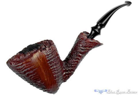 Stanwell Relief 207 Brush Carve Poker (9mm Filter) with Nickel Estate Pipe