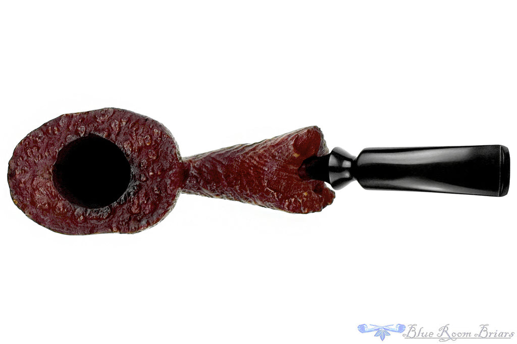 Blue Room Briars is proud to present this Nørding Handcrafted 3 Bent Partial Blast Freehand with Plateaux Estate Pipe