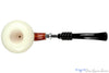 Large Calabash Gourd with Meerschaum and Silver (Unsmoked) Estate Pipe with Custom Leather Case