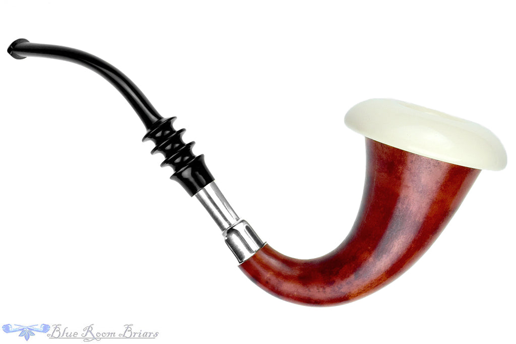 Large Calabash Gourd with Meerschaum and Silver (Unsmoked) Estate Pipe with Custom Leather Case