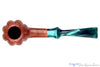 Blue Room Briars is proud to present this Blue Room Briars Pipe 2025 Halloween Bent Carved Glow in the Dark Jack-O'-Lantern