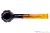 Blue Room Briars is proud to present this Blue Room Briars Pipe 2025 Halloween Bent Carved Glow in the Dark Jack-O'-Lantern