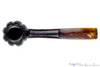 Blue Room Briars is proud to present this Blue Room Briars Pipe 2025 Halloween Bent Carved Glow in the Dark Jack-O'-Lantern