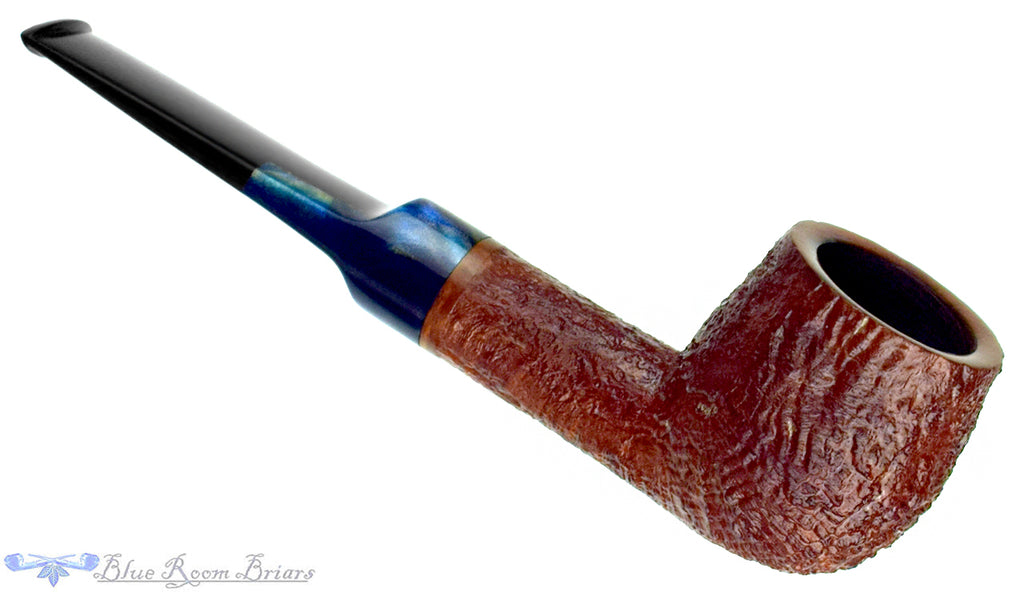 Blue Room Briar is proud to present this American Handmade Sandblast Apple with Acrylic/Ebonite Split Stem Estate Pipe