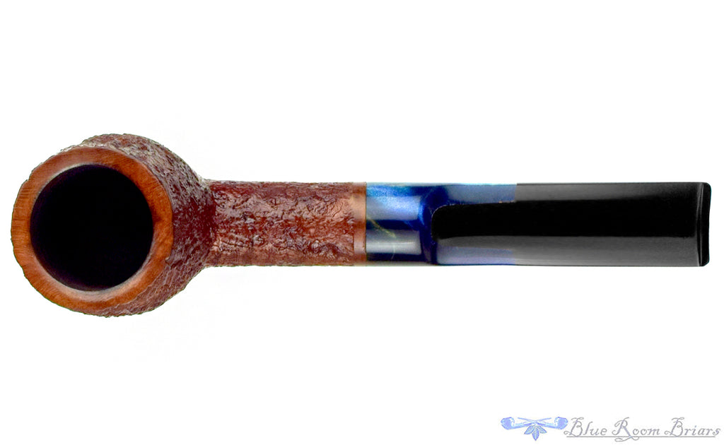 Blue Room Briar is proud to present this American Handmade Sandblast Apple with Acrylic/Ebonite Split Stem Estate Pipe