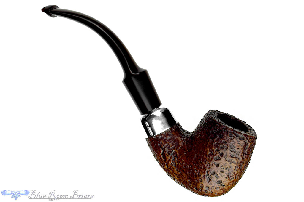 Peterson System Premier 307 Sandblasted Bent Billiard with Silver and P-Lip Estate Pipe
