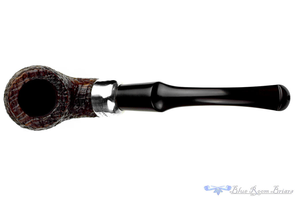 Peterson System Premier 307 Sandblasted Bent Billiard with Silver and P-Lip Estate Pipe