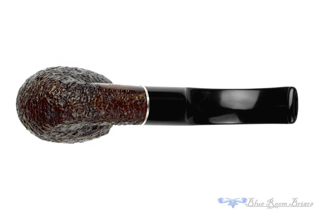 Blue Room Briars is proud to present this  Rossi Sera (Savinelli) Bent Rusticated Billiard (6mm Filter) with Nickel UNSMOKED Estate Pipe