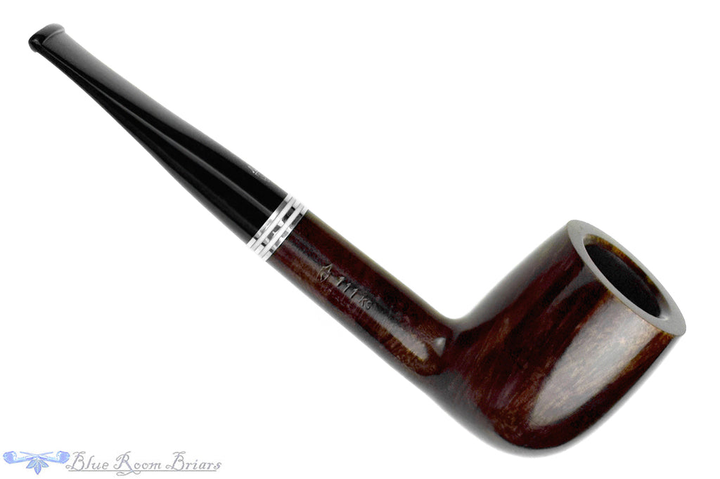 Blue Room Briars is proud to present this Savinelli Bianca 111 KS Billiard (6mm Filter) with Nickel and Acrylic Estate Pipe