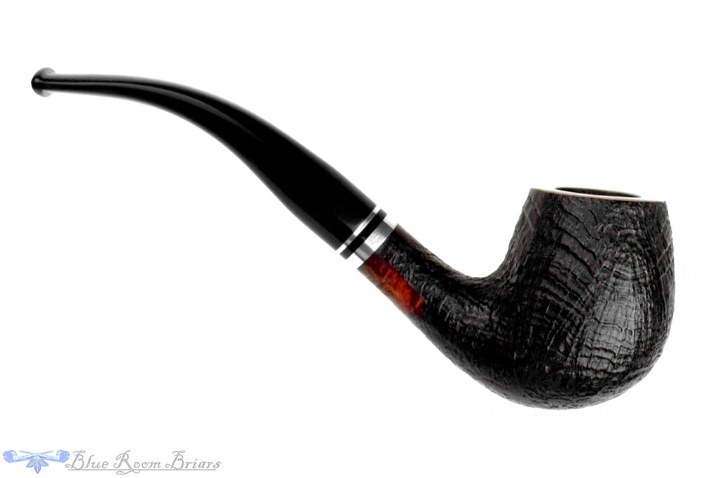 Blue Room Briars is proud to present this Stanwell Trio 83 Bent Sandblast Billiard with Nickel UNSMOKED Estate Pipe
