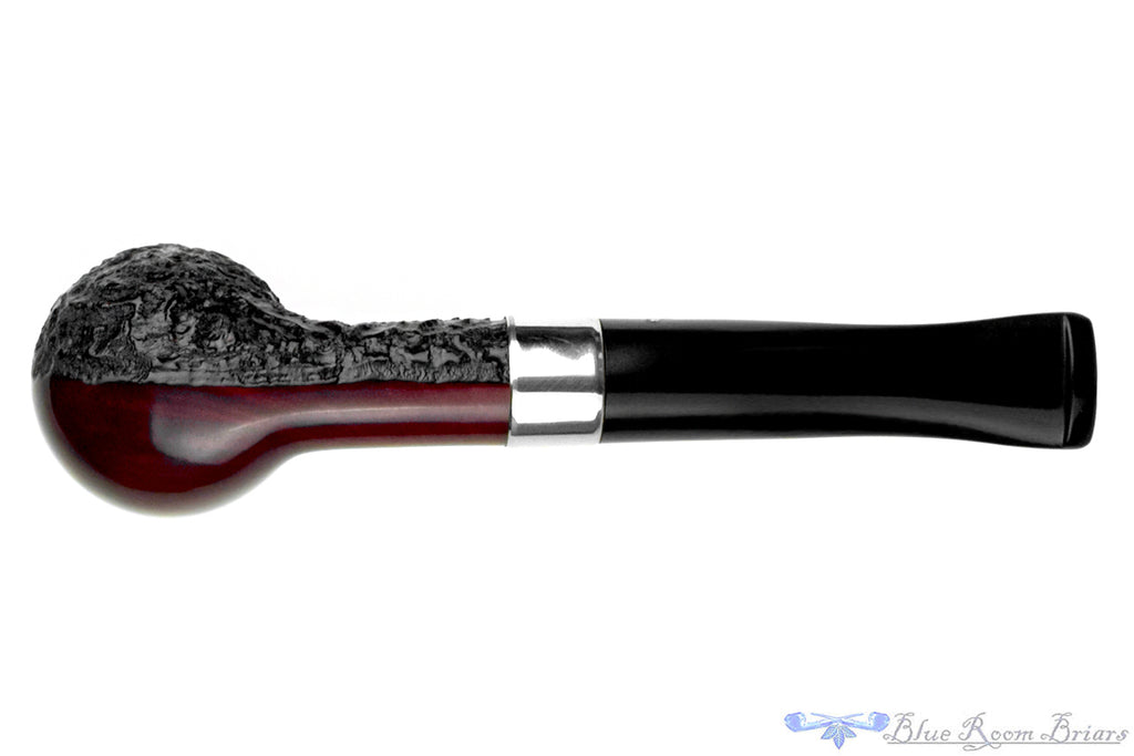 Blue Room Briars is proud to present this Peterson Dr. Jekyll and Mr. Hyde X105 Partial Rusticated Billiard with Nickel UNSMOKED Estate Pipe
