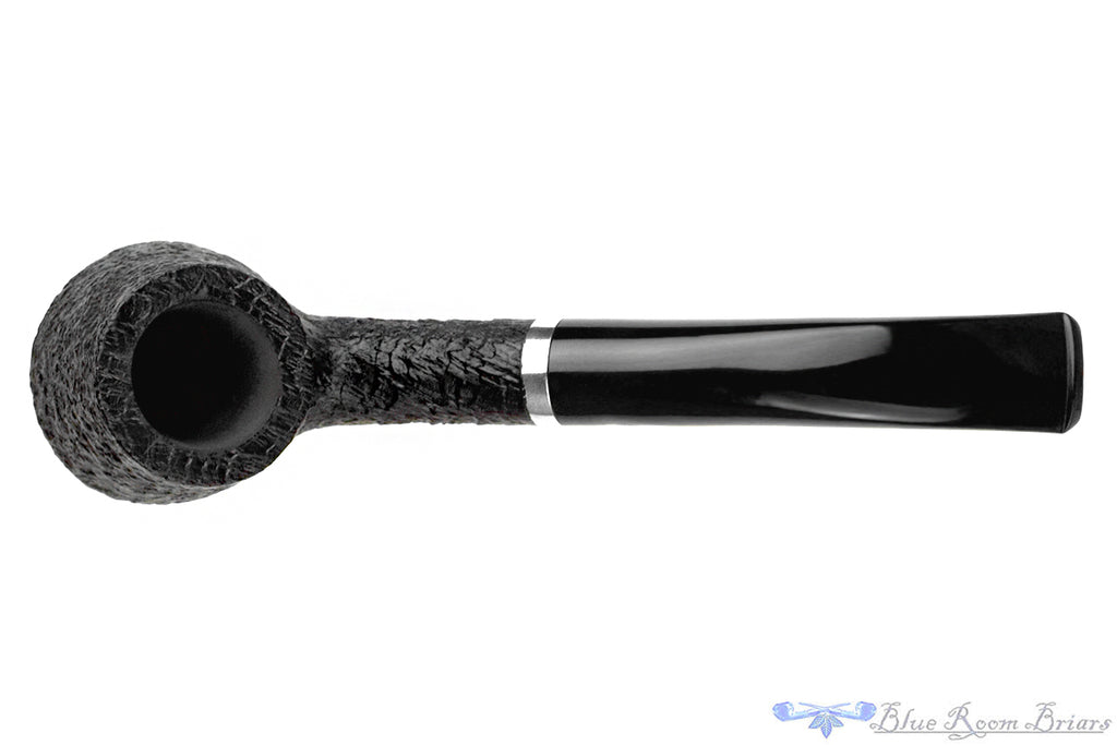 Blue Room Briars is proud to present this Brigham 84 Bent Sandblast Volcano (Rock Maple Filter) with Nickel UNSMOKED Estate Pipe