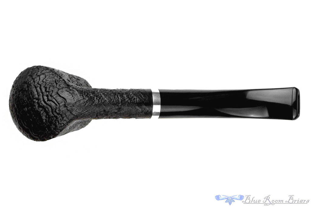 Blue Room Briars is proud to present this Brigham 84 Bent Sandblast Volcano (Rock Maple Filter) with Nickel UNSMOKED Estate Pipe