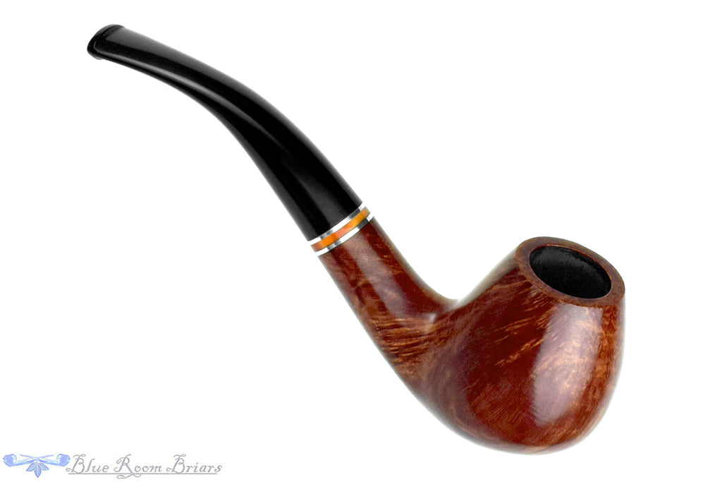 Blue Room Briars is proud to present this Peterson Dalkey B11 Bent Brandy with Nickel and Acrylic Sitter UNSMOKED Estate Pipe