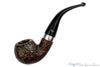 Blue Room Briars is proud to present this Peterson Dublin Castle 03 (2012 Make) Bent Sandblast Apple with Silver and Fishtail UNSMOKED Estate Pipe