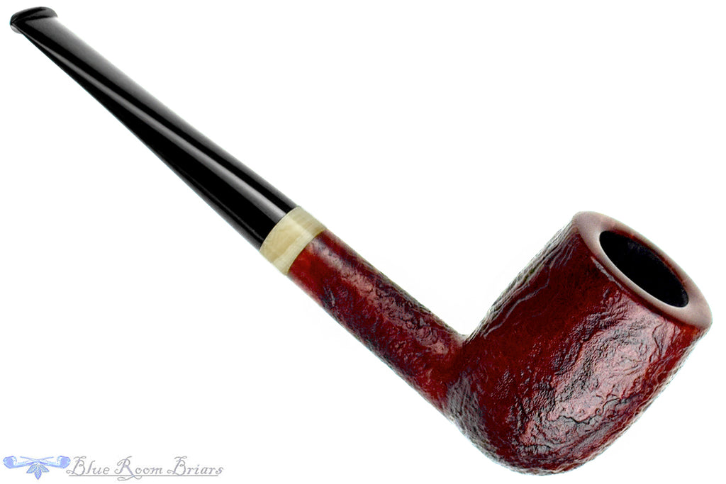 Blue Room Briar is proud to present this H Pipe by Aidan Hesslewood Sandblast Billiard with Deer Antler UNSMOKED Estate Pipe