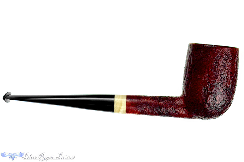 Blue Room Briar is proud to present this H Pipe by Aidan Hesslewood Sandblast Billiard with Deer Antler UNSMOKED Estate Pipe