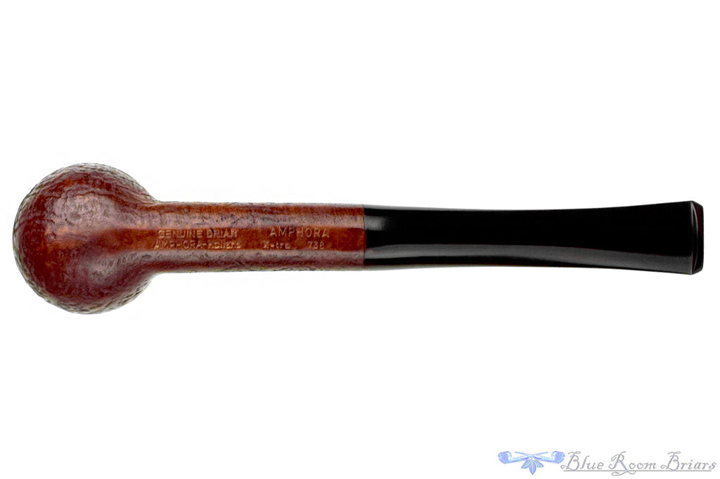 Blue Room Briars is proud to present this Amphora X-tra 736 Sandblast Stacked Billiard Estate Pipe