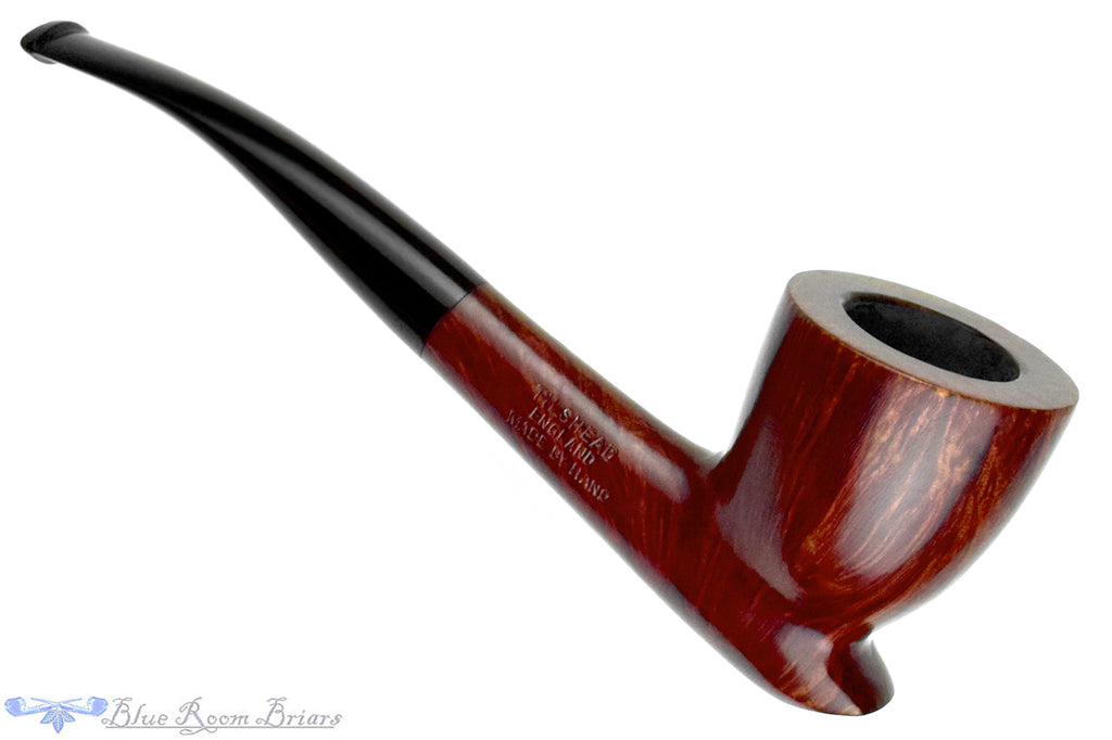 Blue Room Briars is proud to present this James Upshall Mahogany Red Bent Cavalier Estate Pipe with BRB Replacement Stem